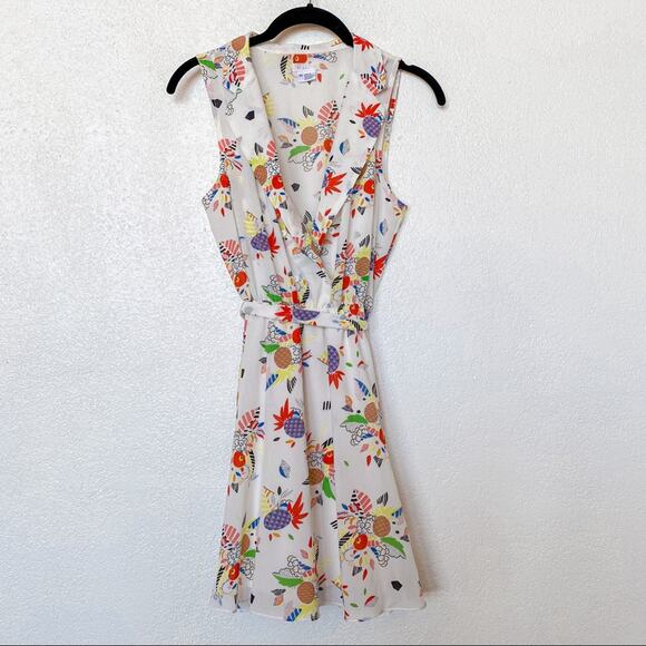 Urban Outfitters Cooperative Floral Pineapple Tie Waist Dress Size XS - Picture 1 of 11